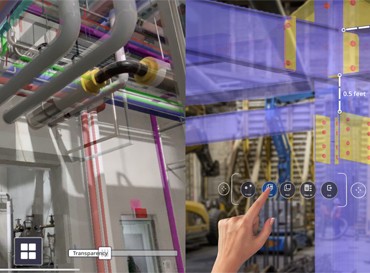 結合設計數據及工作地點，Trimble 專為建築工地構建的 MR / AR 產品